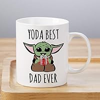 Baby Yoda Gifts for Dad, Best Dad Ever Coffee Mug for New Dad To Be Men Fathers' Day Gift Birthday Present from Daughter Son Wife (Yoda Dad)