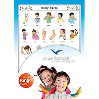 Body Parts Flash Cards with Matching Bingo Game Cards in One Set - Vocabulary Picture Cards for Babies, Toddlers, Kids and Children