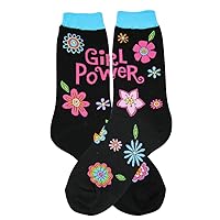 Foot Traffic Women's Novelty Girl Power Socks, Cute and Funny Gifts for Women