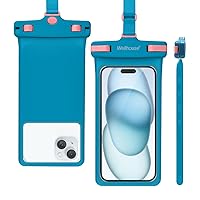 wellhouse Waterproof Phone Pouch, Waterproof Phone Case for iPhone 15 14 13 12 Pro Max XS Samsung, IPX8 3D Cellphone Dry Bag Beach Essentials -Blue 1 Pack 7