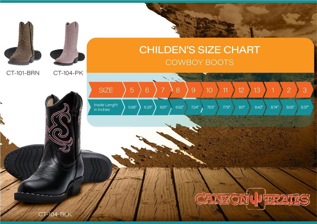 Canyon Trails Kids Lil Cowboy Pointed Toe Classic Western Rodeo Boots (Toddler/Little Kid)