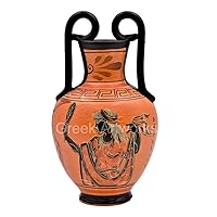 Small Greek Black-Figure Ceramic Vase Pot Pottery Painting Goddess Aphrodite 6.7 inches