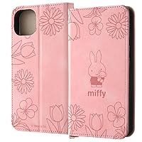 Inglem iPhone 15 Pro Max Case Miffy Folio Leather Case Raffine Miffy_Pink Flower