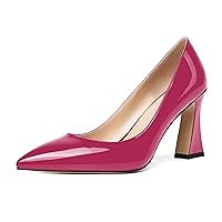 Womens Sexy Wedding Pointed Toe Slip On Patent Spool High Heel Pumps Shoes 3.3 Inch
