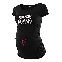Decrum Funny Maternity Tops for Women Humor Black Pregnancy Announcement Shirts for Women's [40022013-AL] | MTS FirstMommy, M