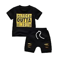 Infant Boy Clothes Baby Boy Summer Outfits Sets Printed Letter Short Sleeve T-Shirt and Short