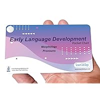 Speech Early Language Development Chart, Morphology, Designed for SLP Speech Language Pathologists. Processed by Age, Speech educational chart, Pocket Charts for SLP, 3 x 5 1/4 inch