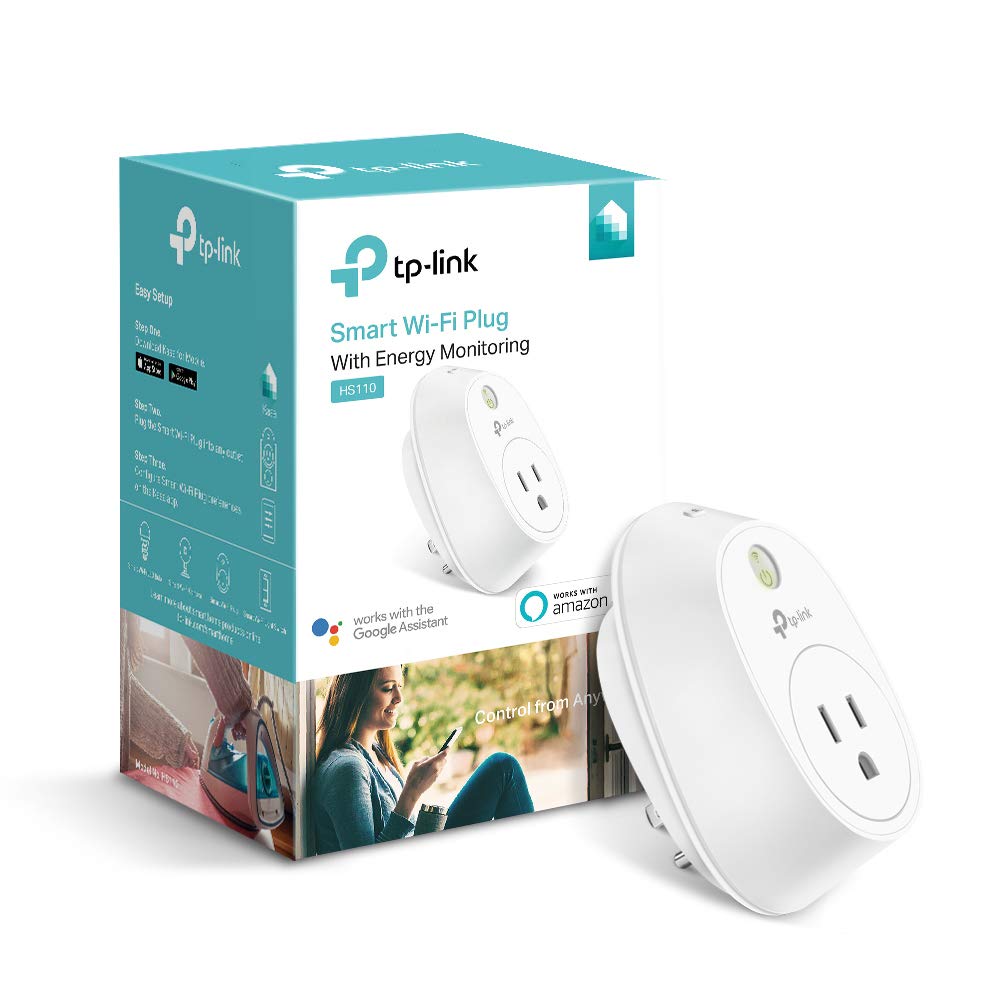 Kasa Smart WiFi Plug w/Energy Monitoring by TP-Link - Reliable WiFi Connection, No Hub Required, Works with Alexa Echo & Google Assistant (HS110),W...