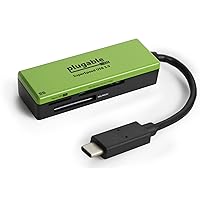 Plugable USB C SD Card Reader - Driverless USB C Card Reader for SD, Micro SD, MMC, or MS Cards (Compatible with Thunderbolt and USB-C MacBook Pro, 2018 MacBook Air, 12 Inch Retina MacBook)