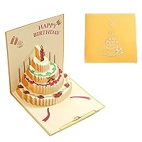 3D Pop-up Birthday Cards Happy-Birthday Greeting Card For Girl Kid Wife Husband Friend Postcards Gift Birthday Cake Card 3d Pop-up Cards