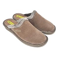 234 Women's Comfy Slide Slippers, Genuine Suede Fuzzy Wool-Like Plush Fleece Lined Clog, Relaxed Fit Slip-On House Shoes, Indoor/Outdoor, Made in Spain