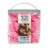 Foam Hair Rollers - Heatless hair curlers - Foam Rollers - Heatless Hair rollers in Large - Pink - 9 Count w/storage case