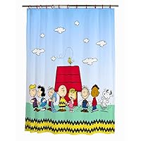 Franco Peanuts 13 Piece Shower Curtain and Ring Set, (100% Officially Licensed Product)