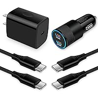Samsung Fast Charging Android Phone Charger for Galaxy A15 5G A14 A23 A54 A13 S23 Ultra A53 A03s S22 S21 FE,Pixel 8 Pro 7a 6,60W USB C Cigarette Lighter Car Adapter,20W Wall Charger,3+6FT Type C Cable