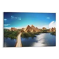 Pyramids of Utopia Canvas Art Poster Picture Modern Office Family Bedroom Decorative Posters Gift Wall Decor Painting Posters 12x18inch(30x45cm)