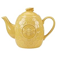 Certified International French Bees Embossed Honeycomb 40 oz. Teapot, 9.25