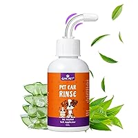 Dog Ear Rinse, Pet Ear Cleaner for Dogs and Cats, Dog Ear Drops Treats for Ear Infections and Itching, Dog & Cat Ear Cleaning Solution, Dog Ear Wash, Remove Earwax Debris Dirt Odor in Dog & Cat Ears
