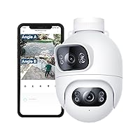 IMILAB Dual 2K Lens Spotlight Camera - Outdoor Security WiFi Camera with Color Night Vision, 360° PTZ, Auto Deterrence, Motion Track, WiFi/LAN Network, Cloud & Local Storage, Wired(EC6 Dual)