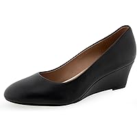 What's What Women's IRIS Pump, Black Leather, 10.5 Wide