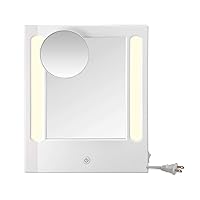 Conair Lighted Makeup Mirror, LED Vanity Mirror, 1X/5X Magnifying Mirror, Corded in Glossy White