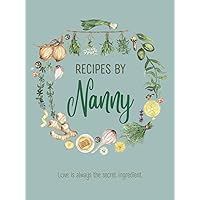 Recipes By Nanny: Blank Cookbook Organizer to Fill in Your Own Recipes, Perfect for Grandmother
