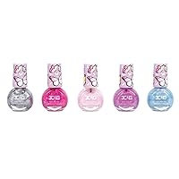 Three Cheers for Girls Butterfly Nail Polish Set for Girls - Non-Toxic Nail Polish for Kids, Tweens & Teens - Includes 5 Shimmery Polishes with Butterfly Glitter - Girls Nail Polish Kit for Kids 8-12