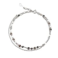 S925 Silver Wave Light Bracelet Fashion Double Layer Handmade Frosted Bracelet Delicate Personalized Jewelry Gift for Women,Silver