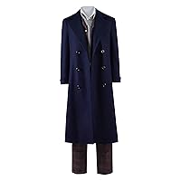 Mens 14th 15th Doctor Costume Cosplay Who Outfits Overcoat Vest Pants Shirt for Halloween Cosplay Deluxe Fullset
