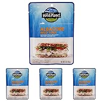 Wild Albacore Tuna, Sea Salt, Sustainably Wild-Caught, Kosher, Gluten Free, Keto and Paleo, 3rd Party Mercury Tested, 3 Ounce Pouch (Pack of 4)