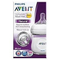 Philips AVENT Natural Polypropylene Bottle, Clear, 4 Ounce, 4 Count