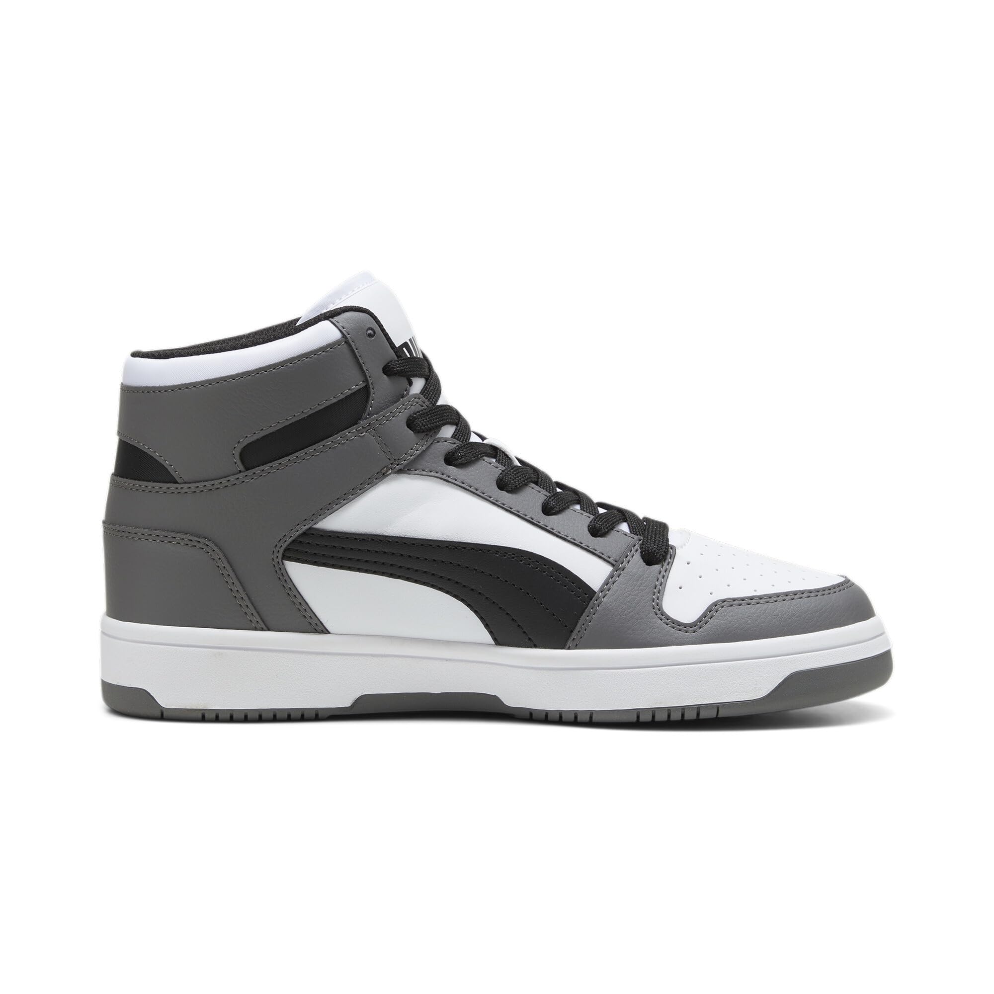 PUMA Men's Rebound Layup Sneaker, White Black-Cool Dark Gray, 10.5