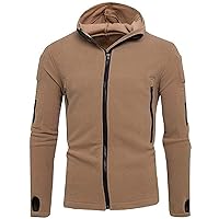 Men Slim Short Sleeve Zip Front Casual Sport Hoodie Sweatshirt Coat