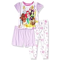 Disney Girls' Descendants Frozen | Princess | Minnie Mouse 3-Piece Loose-fit Pajamas Set