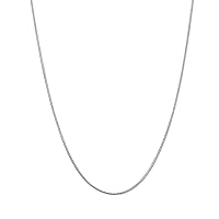 Jewelry Affairs 14k White Solid Gold Franco Chain Necklace, 0.9mm