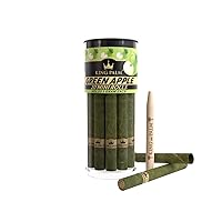 King Palm Mini Size Cones - (20 Rolls Total) - Natural Pre Roll Palm Leafs - All Natural Cones - Corn Husk Filter - Organic Pre Rolled Cones (Green Apple)