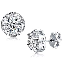 Beautiful Halo Swarovski Stud Crystal Women And Mens Earrings