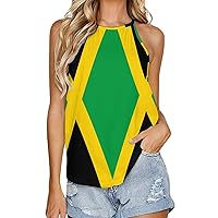 Jamaican Flag Tank Tops for Women Tee Shirt Sleeveless Tunic Tshirts Sleeveless Trendy