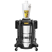 Dewalt Dust Separator with 10 Gal Stainless Steel Tank, 99.5% Efficiency Cyclone Dust Collector, High-Performance Cycle Powder Collector Filter, Dust Cyclone Collector, DXVCS003