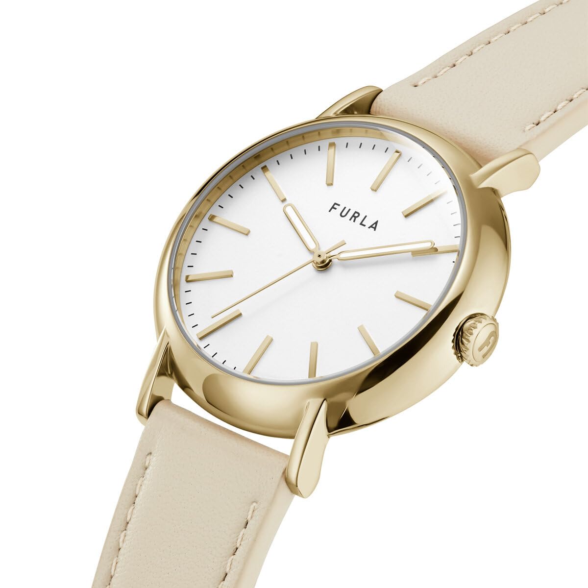 FURLA Ladies Beige Genuine Leather Leather Watch (Model: WW00023003L2)