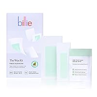 Billie Wax Kit - Face & Bikini - 32 wax strips - 6 post-wax serum wipes