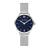 PAUL HEWITT Sailor Line Modest Blue Lagoon - Stainless Steel Watch for Women with Silver Meshband, Blue Dial