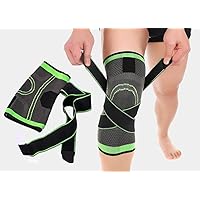 Knee Brace Support with Adjustable Compression Straps for Running,Jogging, Cross Fit, Sports, Joint Pain Relief. Arthritis and Injury Recovery -Single Wrap (L)