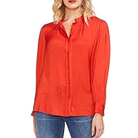 Vince Camuto Womens Pintuck Button Down Blouse