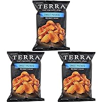 Terra Vegetable Chips, Crinkle Cut Sweet Potato Chips with Sea Salt, 6 oz (Pack of 3)