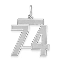 925 Sterling Silver Medium Satin Pendant Necklace Sport game Number Jewelry for Women in Silver Choice of Numbers and Variety of Options