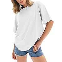 Pink Tshirts for Women Womens Oversized T Shirts Loose Fit Crewneck Short Sleeve Tops Summer Casual Blouse 202