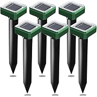Upgrade Mole Repellent for lawns Gopher Repellent Ultrasonic Solar Powered Snake Repellent Deterrent Mole Repeller Vole Repellent Outdoor Lawns Garden Yard All Pests Sonic Spikes Stakes Chaser (6)