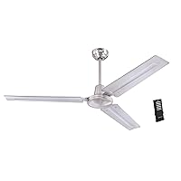 Westinghouse Lighting 7238100 Jax, Modern Industrial Style Ceiling Fan with Remote Control, 56 Inch, Brushed Nickel Finish