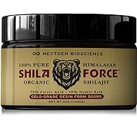ShilaForce™ Shilajit Pure Gold-Grade Wild-Harvested Himalayan Organic Live Resin - 500mg 70% Fulvic Acid & 10% Humic Acid with 85+ Trace Minerals, 30g Made in USA