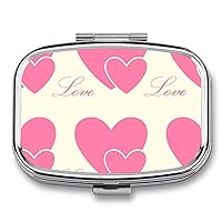 Pill Box Heart Love Pink Cute Daily Pill Case Pill Organizer 2 Compartments